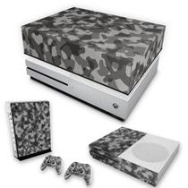 Capa Anti Poeira e Skin Compatível Xbox One S Slim - Camuflagem Cinza