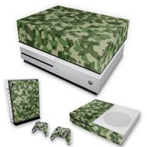 Capa Anti Poeira e Skin Compatível Xbox One S Slim - Camuflagem Verde