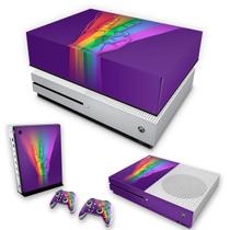 Capa Anti Poeira e Skin Compatível Xbox One S Slim - Rainbow Colors Colorido