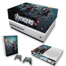 Capa Anti Poeira e Skin Compatível Xbox One S Slim - The Avengers - Os Vingadores
