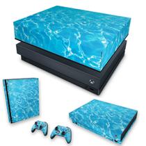 Capa Anti Poeira e Skin Compatível Xbox One X - Aquático Água