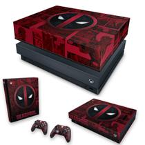 Capa Anti Poeira e Skin Compatível Xbox One X - Deadpool Comics