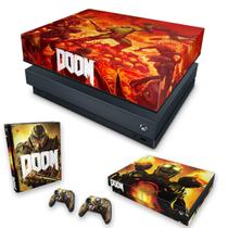 Capa Anti Poeira e Skin Compatível Xbox One X - Doom