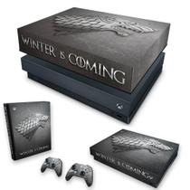 Capa Anti Poeira e Skin Compatível Xbox One X - Game Of Thrones Stark