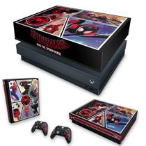 Capa Anti Poeira e Skin Compatível Xbox One X - Homem-Aranha No Aranhaverso