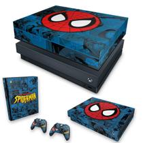 Capa Anti Poeira e Skin Compatível Xbox One X - Homem-Aranha Spider-Man Comics
