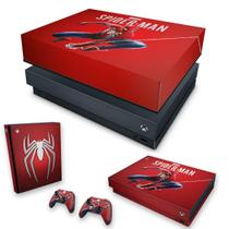 Capa Anti Poeira e Skin Compatível Xbox One X - Homem Aranha Spider-Man
