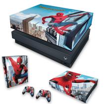 Capa Anti Poeira e Skin Compatível Xbox One X - Homem Aranha - Spiderman Homecoming