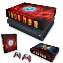 Capa Anti Poeira e Skin Compatível Xbox One X - Iron Man - Homem De Ferro