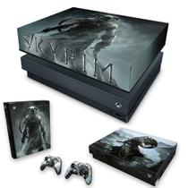 Capa Anti Poeira e Skin Compatível Xbox One X - Skyrim