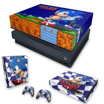 Capa Anti Poeira e Skin Compatível Xbox One X - Sonic The Hedgehog