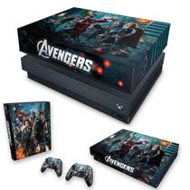Capa Anti Poeira e Skin Compatível Xbox One X - The Avengers - Os Vingadores