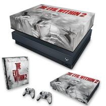 Capa Anti Poeira e Skin Compatível Xbox One X - The Evil Within 2