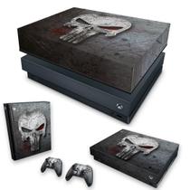 Capa Anti Poeira e Skin Compatível Xbox One X - The Punisher Justiceiro B