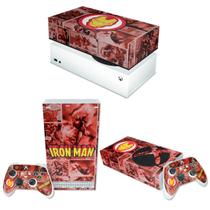 Capa Anti Poeira e Skin Compatível Xbox Series S - Homem De Ferro Comics