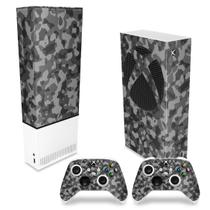 Capa Anti Poeira e Skin Compatível Xbox Series S Vertical - Camuflado Cinza