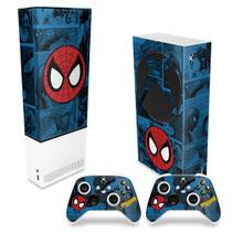 Capa Anti Poeira e Skin Compatível Xbox Series S Vertical - Homem-Aranha Spider-Man Comics - Pop Arte Skins