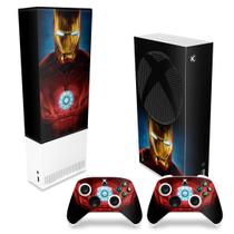 Capa Anti Poeira e Skin Compatível Xbox Series S Vertical - Iron Man Homem De Ferro - Pop Arte Skins