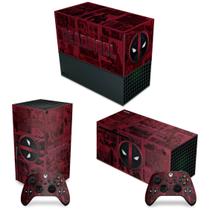 Capa Anti Poeira e Skin Compatível Xbox Series X Horizontal - Deadpool Comics - Pop Arte Skins