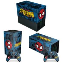 Capa Anti Poeira e Skin Compatível Xbox Series X Horizontal - Homem-Aranha Spider-Man Comics