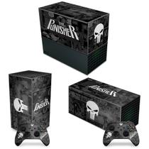 Capa Anti Poeira e Skin Compatível Xbox Series X Horizontal - The Punisher Justiceiro Comics - Pop Arte Skins