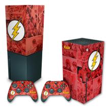 Capa Anti Poeira e Skin Compatível Xbox Series X - The Flash Comics - Pop Arte Skins