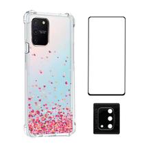 Capa Anti Queda Corações + Película 5D Nano + Película Camera Galaxy S10 Lite