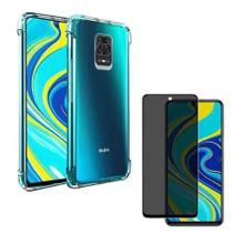 Capa Anti Quedas para Redm Note 9S + Película 3D Vidro Privacidade Capa Anti Quedas para Redm Note 9S + Película 3D Vidro Privacidade