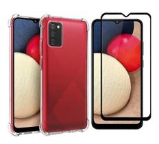 Capa Anti Schock + Pelicula 3d Vidro Para Galaxy A02s Capa Anti Schock + Pelicula 3d Vidro Para Galaxy A02s