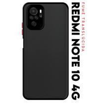 Capa Anti Shock Acrílico Translucida Fumê Botões Vermelho para Redmi Note 10 4G / Poco M5S Tela 6.43 Capa Anti Shock Acrílico Translucida Fumê Botões Vermelho para Redmi Note 10 4G / Poco M5S Tela 6.43