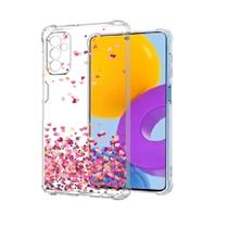 Capa Anti Shock Chuva de Coração + Película de Vidro 3D Para Galaxy M23 (5G)