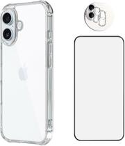 Capa Anti Shock e Película 5D 9D e Película Câmera Compatível com iPhone 16