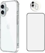Capa Anti Shock e Película 5D 9D e Película Câmera Compatível com iPhone 16