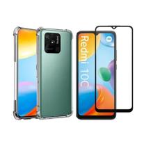 Capa Anti Shock E Película Vidro 3D Compativel com Xiaomi Redmi 10C