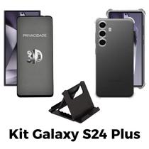 Capa Anti Shock + Película 3D Privacidade + Suporte de Mesa para Samsung Galaxy S24 Plus Capa Anti Shock + Película 3D Privacidade + Suporte de Mesa para Samsung Galaxy S24 Plus