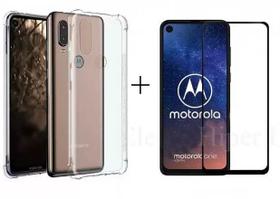 Capa Anti Shock Premium Celular Moto One Vision + Película 5D de Gel