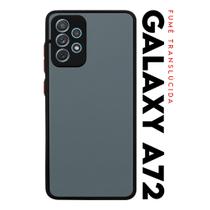 Capa Anti Shock Space Acrílico Translucida Fumê Botões Vermelho P/ Galaxy A52 A52S 4G A525 Tela 6.5
