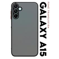 Capa Anti Shock Space Acrílico Translucida Fumê Botões Vermelho para Galaxy A15 5g A156 Tela 6.5