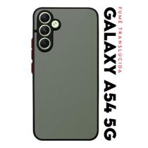 Capa Anti Shock Space Acrílico Translucida Fumê Botões Vermelho para Galaxy A54 5g A546 Tela 6.4 Capa Anti Shock Space Acrílico Translucida Fumê Botões Vermelho para Galaxy A54 5g A546 Tela 6.4