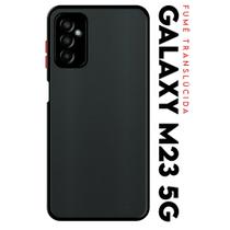 Capa Anti Shock Space Acrílico Translucida Fumê Botões Vermelho para Galaxy M23 5g M236 Tela 6.6 Capa Anti Shock Space Acrílico Translucida Fumê Botões Vermelho para Galaxy M23 5g M236 Tela 6.6