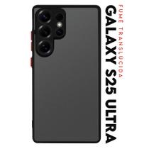 Capa Anti Shock Space Acrílico Translucida Fumê Botões Vermelho para Galaxy S25 Ultra S938 Tela 6.9 Capa Anti Shock Space Acrílico Translucida Fumê Botões Vermelho para Galaxy S25 Ultra S938 Tela 6.9