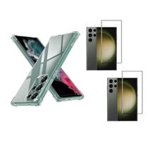 Capa Anti Shock Transparente + 2x Peliculas 5D Nano Gel para Samsung Galaxy S23 Ultra 6.8