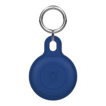 Capa Antichoque Protetora Macia P/ Apple Airtag C/ Chaveiro Azul