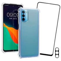 Capa Antiqueda Borda Anti Shock Compatível Moto G31 + Película 3D Vidro + Película Câmera