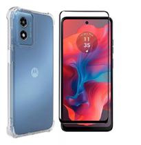 Capa Antiqueda P/ Moto G04 G04s + Película Vidro 3d