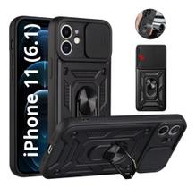 Capa Armor Militar Para iPhone 11 (6.1) Anti Impacto Proteção De Câmera Anel 360 Suporte e Imã