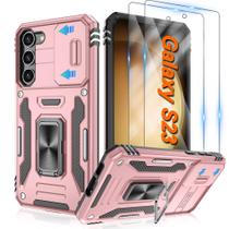 Capa ATUMP para Galaxy S23, 6.1", ouro rosa, 360, suporte de anel