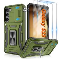 Capa ATUMP para Galaxy S23, 6,1 polegadas, verde-oliva, 360, suporte de anel