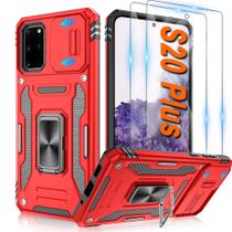 Capa ATUMP para Samsung Galaxy S20 Plus 6,7" vermelha com anel 360