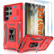Capa ATUMP para Samsung Galaxy S23 Ultra de 6,8" vermelha com 2 protetores HD